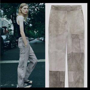 Zara Women's Gray Patchwork Trousers